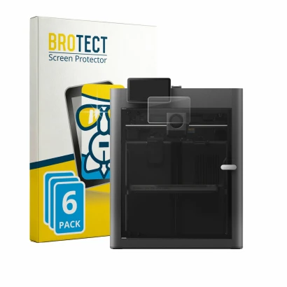 Face avant d’un emballage produit avec le logo de la marque BROTECT. À côté, l’appareil Bambu Lab X2D est représenté avec la p