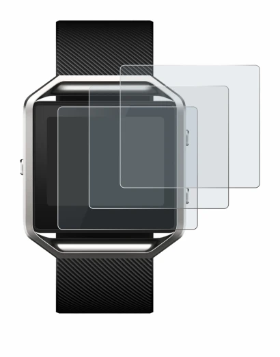 Image de l'appareil Fitbit Blaze avec une grande variété de protections d'écran.
