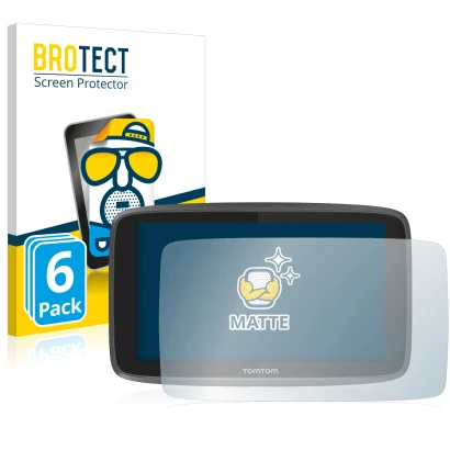 Face avant d’un emballage produit avec le logo de la marque BROTECT. À côté, l’appareil TomTom Go 6200 est représenté avec la 