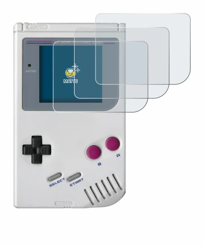 Image de l'appareil Nintendo Gameboy (1989) avec une grande variété de protections d'écran.