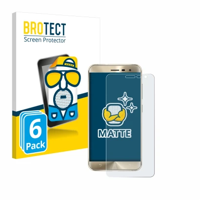 Face avant d’un emballage produit avec le logo de la marque BROTECT. À côté, l’appareil ASUS ZenFone 3 ZE552KL est représenté