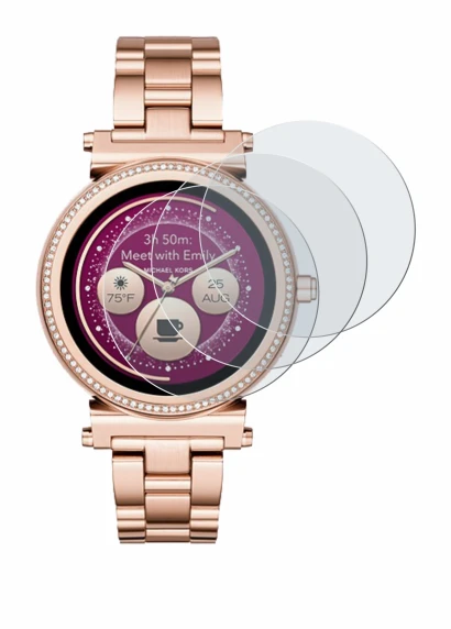 Image de l'appareil Michael Kors Access Sofie avec une grande variété de protections d'écran.