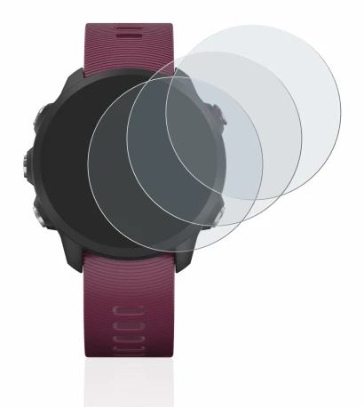 Image de l'appareil Garmin Forerunner 245 avec une grande variété de protections d'écran.