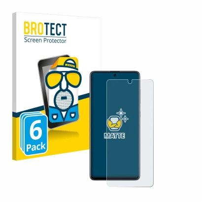 Face avant d’un emballage produit avec le logo de la marque BROTECT. À côté, l’appareil Samsung Galaxy A71 est représenté avec