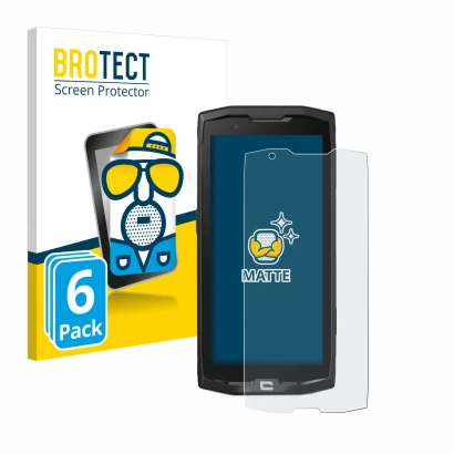 Face avant d’un emballage produit avec le logo de la marque BROTECT. À côté, l’appareil Crosscall Core X4 est représenté avec