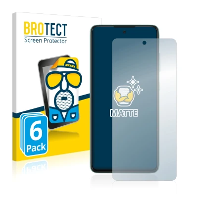 Face avant d’un emballage produit avec le logo de la marque BROTECT. À côté, l’appareil Samsung Galaxy A52 est représenté avec
