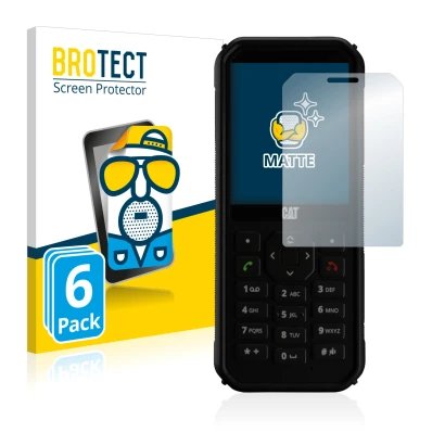 Face avant d’un emballage produit avec le logo de la marque BROTECT. À côté, l’appareil Caterpillar Cat B40 est représenté ave