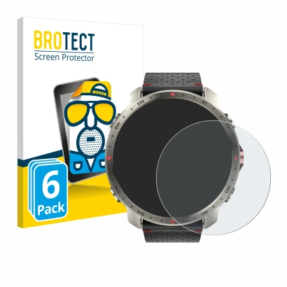 Face avant d’un emballage produit avec le logo de la marque BROTECT. À côté, l’appareil Polar Grit X Pro Titan est représenté 