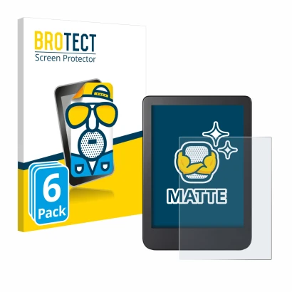 Face avant d’un emballage produit avec le logo de la marque BROTECT. À côté, l’appareil Kobo Clara 2E est représenté avec la p