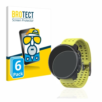 Face avant d’un emballage produit avec le logo de la marque BROTECT. À côté, l’appareil Suunto Vertical est représenté avec la