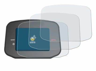 Image de l'appareil PowaKaddy CT8 GPS avec une grande variété de protections d'écran.