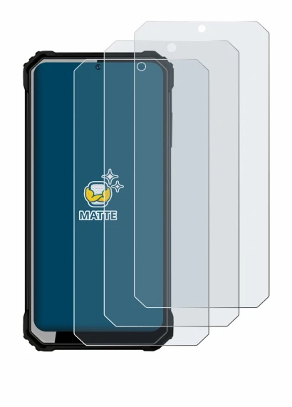Image de l'appareil Oukitel WP23 avec une grande variété de protections d'écran.