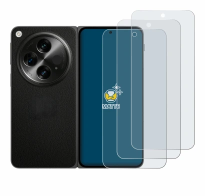 Image de l'appareil OnePlus Open avec une grande variété de protections d'écran.