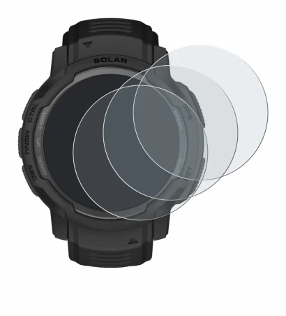 Image de l'appareil Garmin Instinct Crossover AMOLED avec une grande variété de protections d'écran.