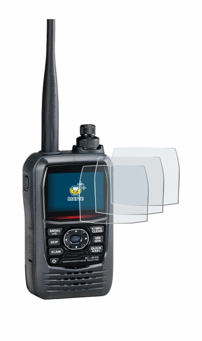 Image de l'appareil Icom IC-R15 avec une grande variété de protections d'écran.