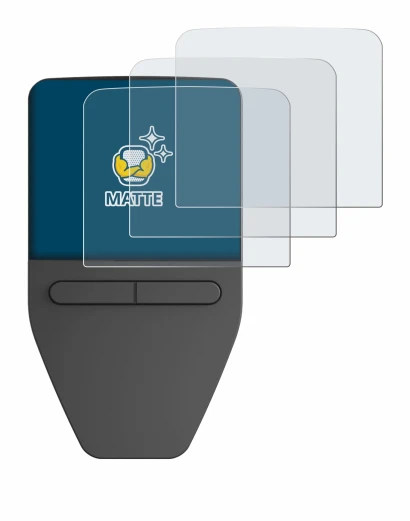 Image de l'appareil Trezor Safe 3 avec une grande variété de protections d'écran.