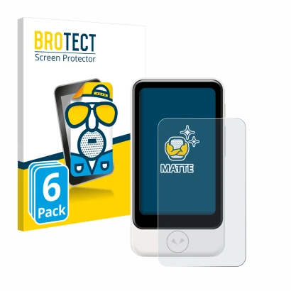 Face avant d’un emballage produit avec le logo de la marque BROTECT. À côté, l’appareil Pocketalk Plus est représenté avec la