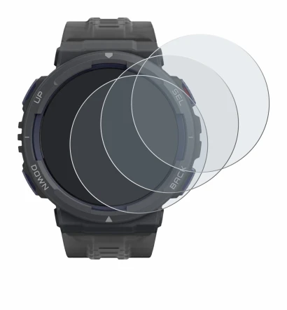 Image de l'appareil Amazfit Active Edge avec une grande variété de protections d'écran.