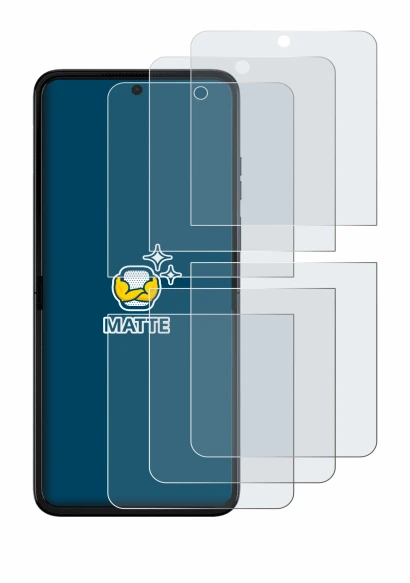 Image de l'appareil Motorola Razr 50 Ultra avec une grande variété de protections d'écran.