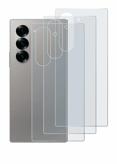 Image de l'appareil Samsung Galaxy Z Fold 6 5G (Arrière) avec une grande variété de protections d'écran.