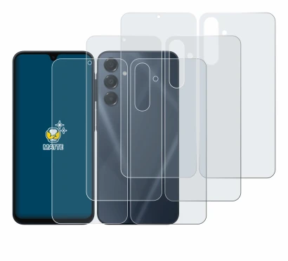 Image de l'appareil Samsung Galaxy A16 5G (Avant+Arrière) avec une grande variété de protections d'écran.