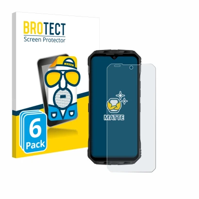 Face avant d’un emballage produit avec le logo de la marque BROTECT. À côté, l’appareil Doogee V Max Plus est représenté avec