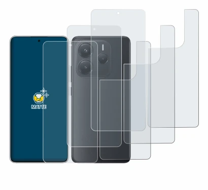 Image de l'appareil Xiaomi Redmi Note 14 (Avant+Arrière) avec une grande variété de protections d'écran.