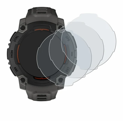 Image de l'appareil Garmin Instinct E (45 mm) avec une grande variété de protections d'écran.