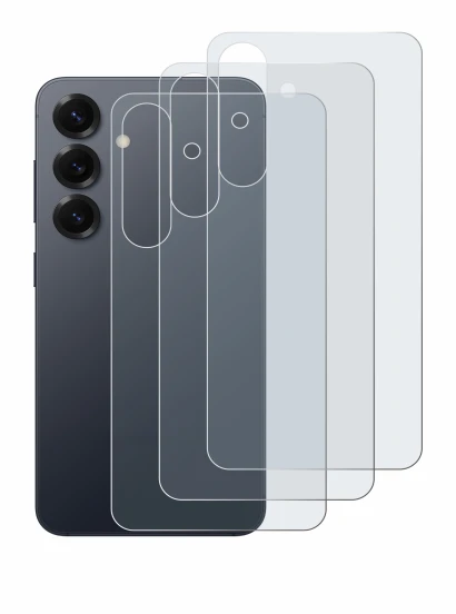 Image de l'appareil Samsung Galaxy S25 (Arrière) avec une grande variété de protections d'écran.