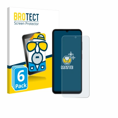 Face avant d’un emballage produit avec le logo de la marque BROTECT. À côté, l’appareil ZTE Blade A55 est représenté avec la p