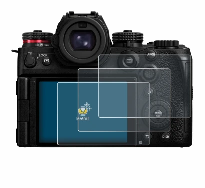 Image de l'appareil Panasonic Lumix S1R II avec une grande variété de protections d'écran.