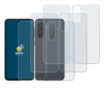 Image de l'appareil Samsung Galaxy A36 5G (Avant+Arrière) avec une grande variété de protections d'écran.