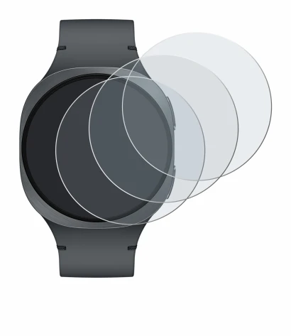 Image de l'appareil Samsung Galaxy Watch 8 (40 mm) avec une grande variété de protections d'écran.