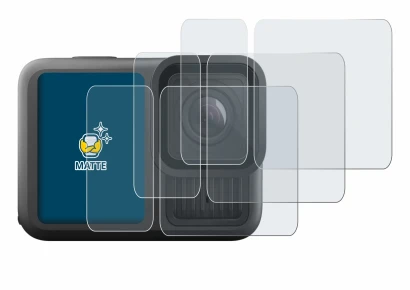 Image de l'appareil GoPro Hero 13 Black Ultra Wide Edition avec une grande variété de protections d'écran.