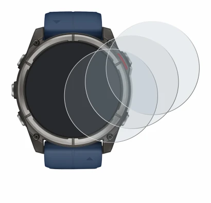 Image de l'appareil Garmin quatix 8 (51 mm) avec une grande variété de protections d'écran.