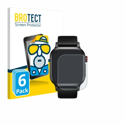 Face avant d’un emballage produit avec le logo de la marque BROTECT. À côté, l’appareil Haylou Iron Neo 1.95" est représenté a