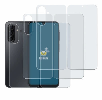 Image de l'appareil Samsung Galaxy A17 5G (Avant+Arrière) avec une grande variété de protections d'écran.