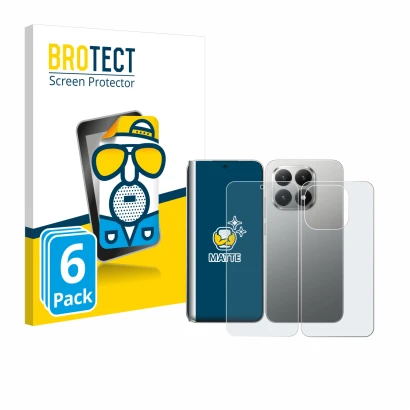 Face avant d’un emballage produit avec le logo de la marque BROTECT. À côté, l’appareil Xiaomi 15T (Avant+Arrière) est représe