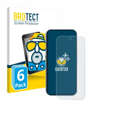 Face avant d’un emballage produit avec le logo de la marque BROTECT. À côté, l’appareil Google Pixel 9 (case-friendly) est rep