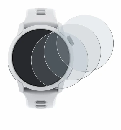 Image de l'appareil Coros Pace 4 avec une grande variété de protections d'écran.