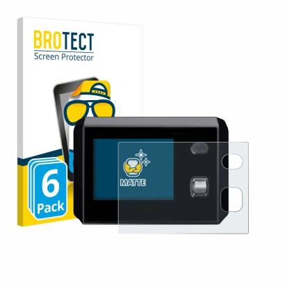 Face avant d’un emballage produit avec le logo de la marque BROTECT. À côté, l’appareil SkyRC MC5000 est représenté avec la pr