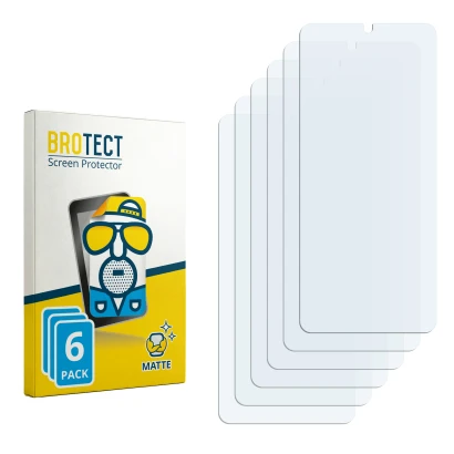 Face avant d’un emballage produit avec le logo de la marque BROTECT. À côté se trouve la protection d’écran correspondante.