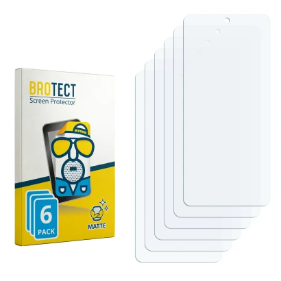 Face avant d’un emballage produit avec le logo de la marque BROTECT. À côté se trouve la protection d’écran correspondante.