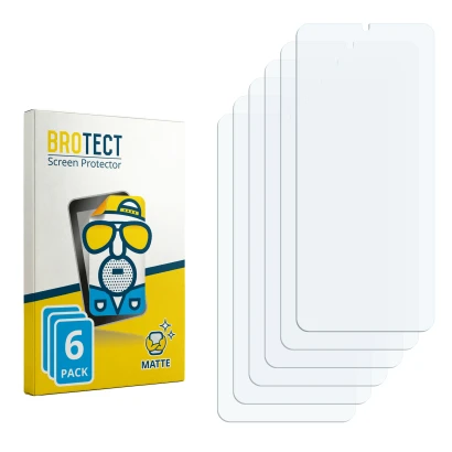 Face avant d’un emballage produit avec le logo de la marque BROTECT. À côté se trouve la protection d’écran correspondante.