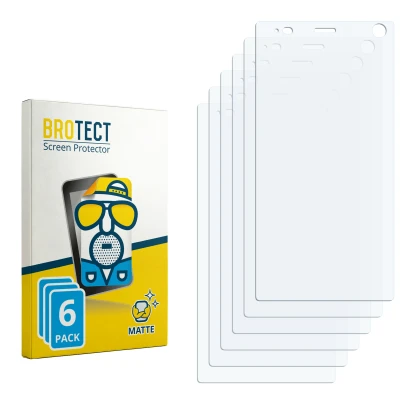 Face avant d’un emballage produit avec le logo de la marque BROTECT. À côté se trouve la protection d’écran correspondante.