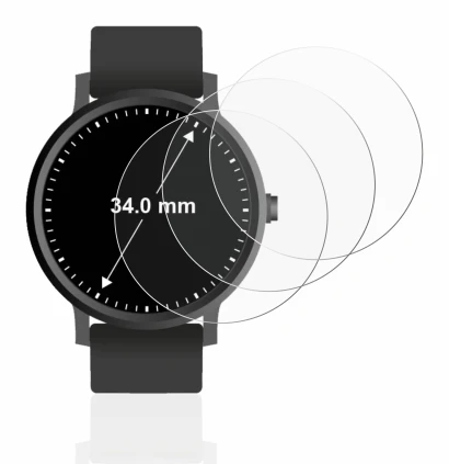 Image de l'appareil Montres (Circulaire, ø: 34 mm) avec une grande variété de protections d'écran.