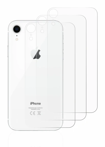 Image de l'appareil Apple iPhone XR (Le dos) avec une grande variété de protections d'écran.
