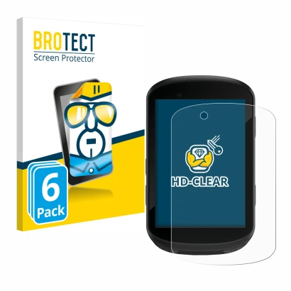 Face avant d’un emballage produit avec le logo de la marque BROTECT. À côté, l’appareil Garmin Edge 830 est représenté avec la