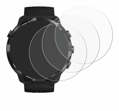 Image de l'appareil Suunto 7 avec une grande variété de protections d'écran.