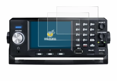 Image de l'appareil Uniden SDS200E avec une grande variété de protections d'écran.